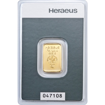goldbarren heraeus 5g blister vs 1